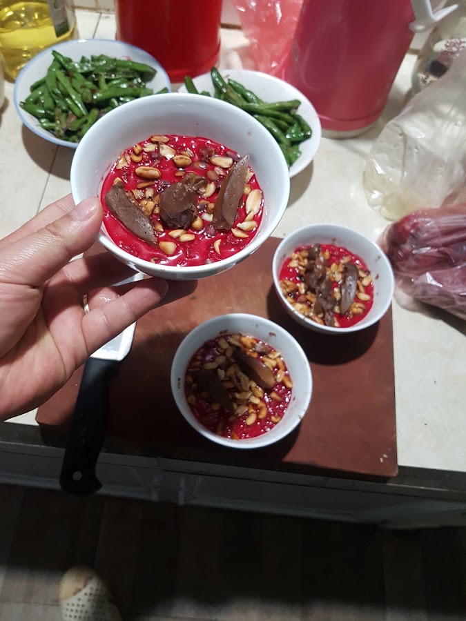Cháo lòng tiết canh tuyển râu