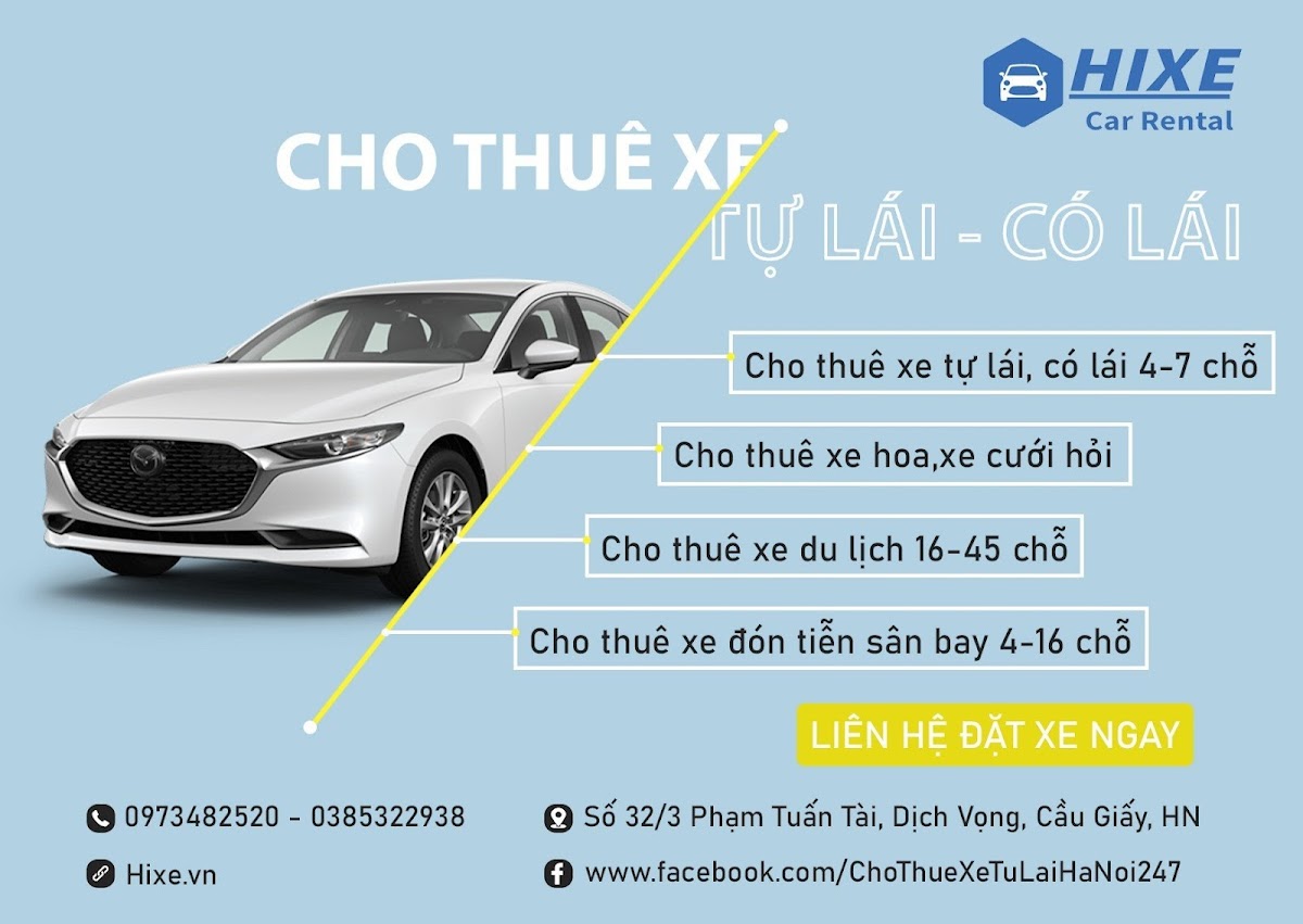Cho thuê xe tự lái Hà Nội - Hixe Car Rental