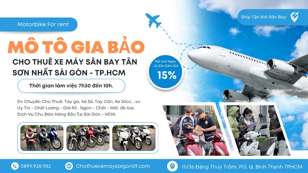 CHO THUÊ XE MÁY SÀI GÒN - TPHCM - CN2 ( Giá Rẻ ) MÔTÔ GIA BẢO - 100K.