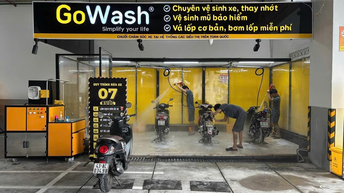 Chuỗi vệ sinh xe, mũ bảo hiểm GoWash